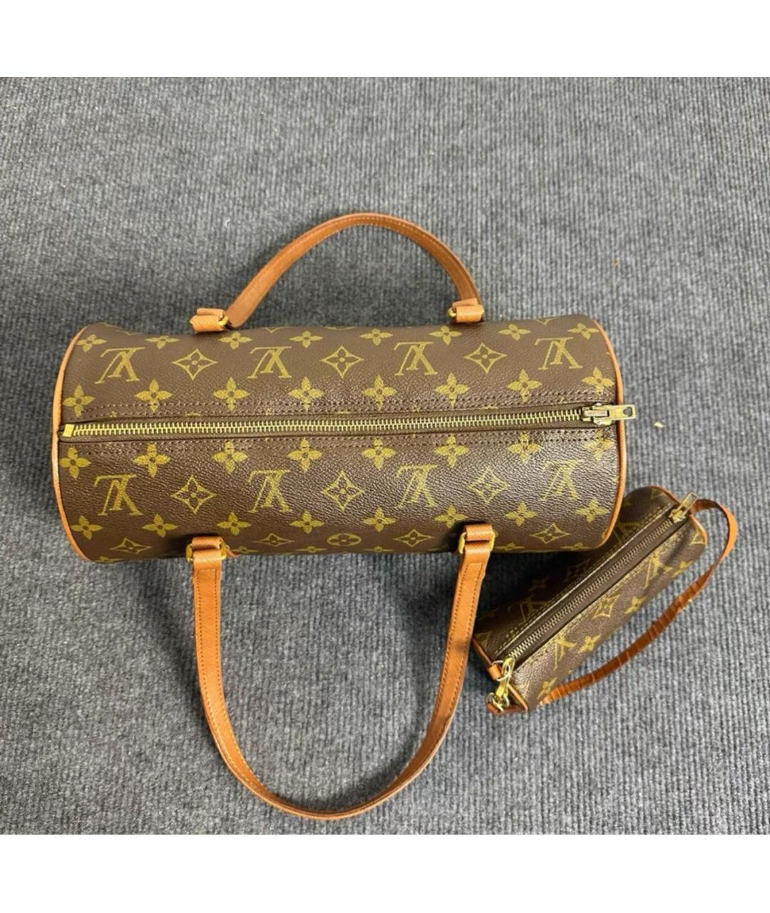 LOUIS VUITTON Коричневая кожаная сумка через плечо, фото 4