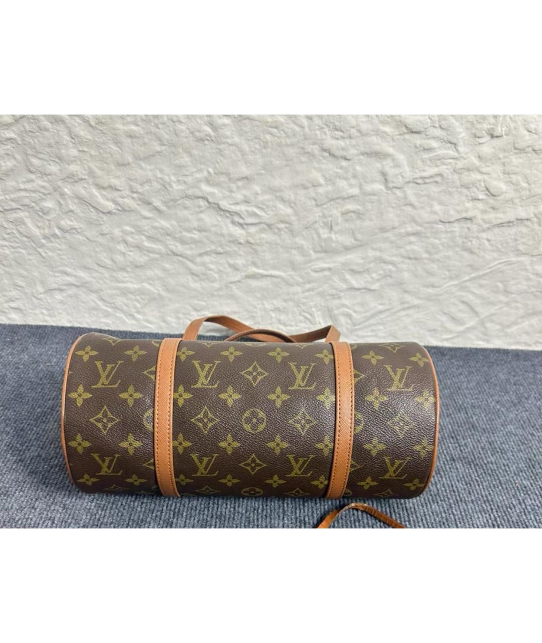 LOUIS VUITTON Коричневая кожаная сумка через плечо, фото 3