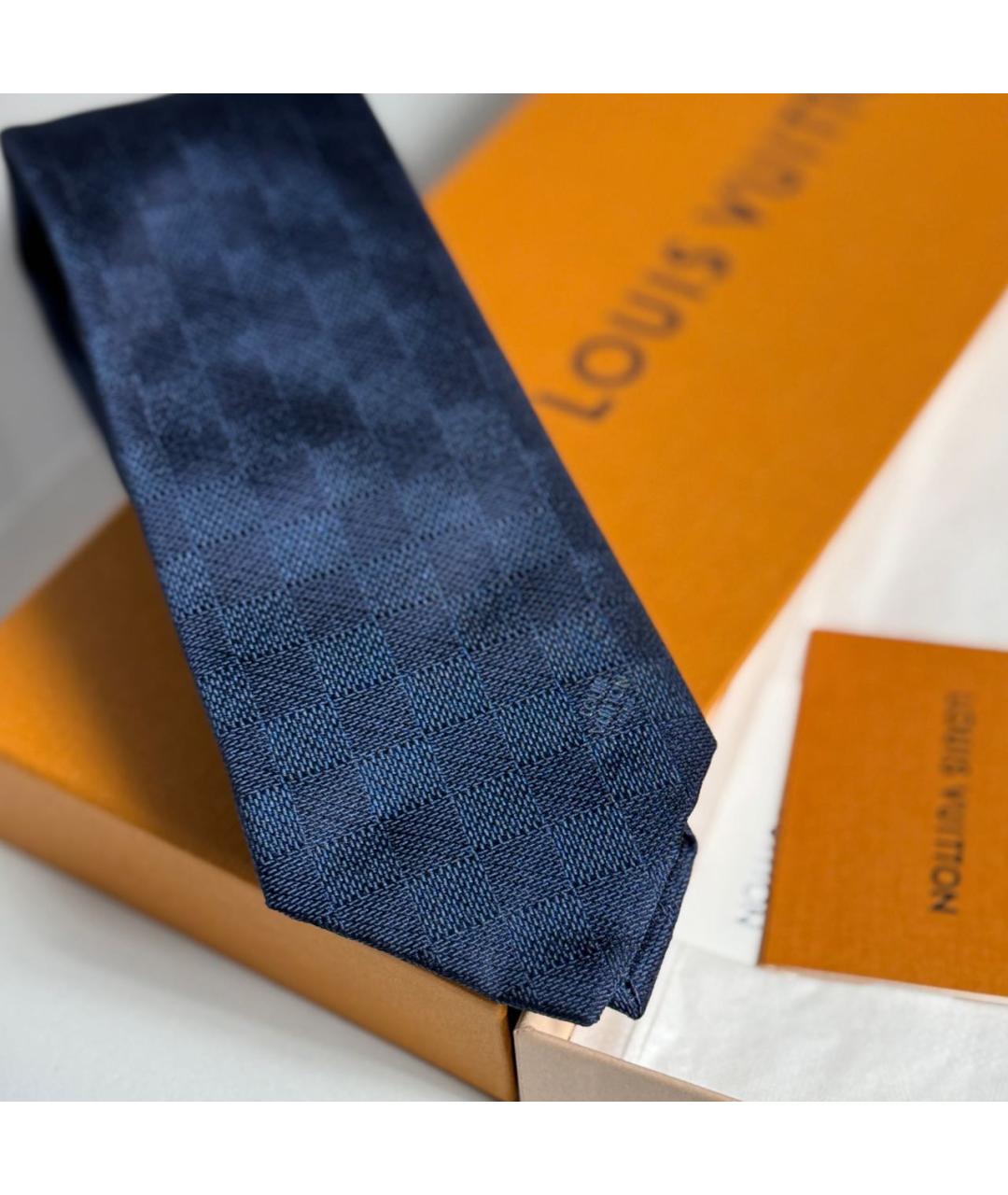 LOUIS VUITTON Синий шерстяной галстук, фото 5