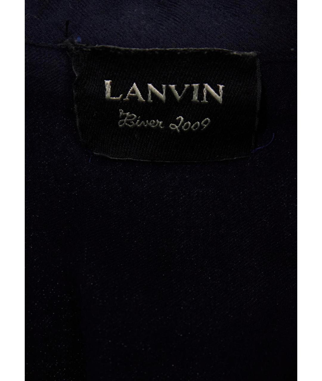 LANVIN Синее шерстяное пальто, фото 3