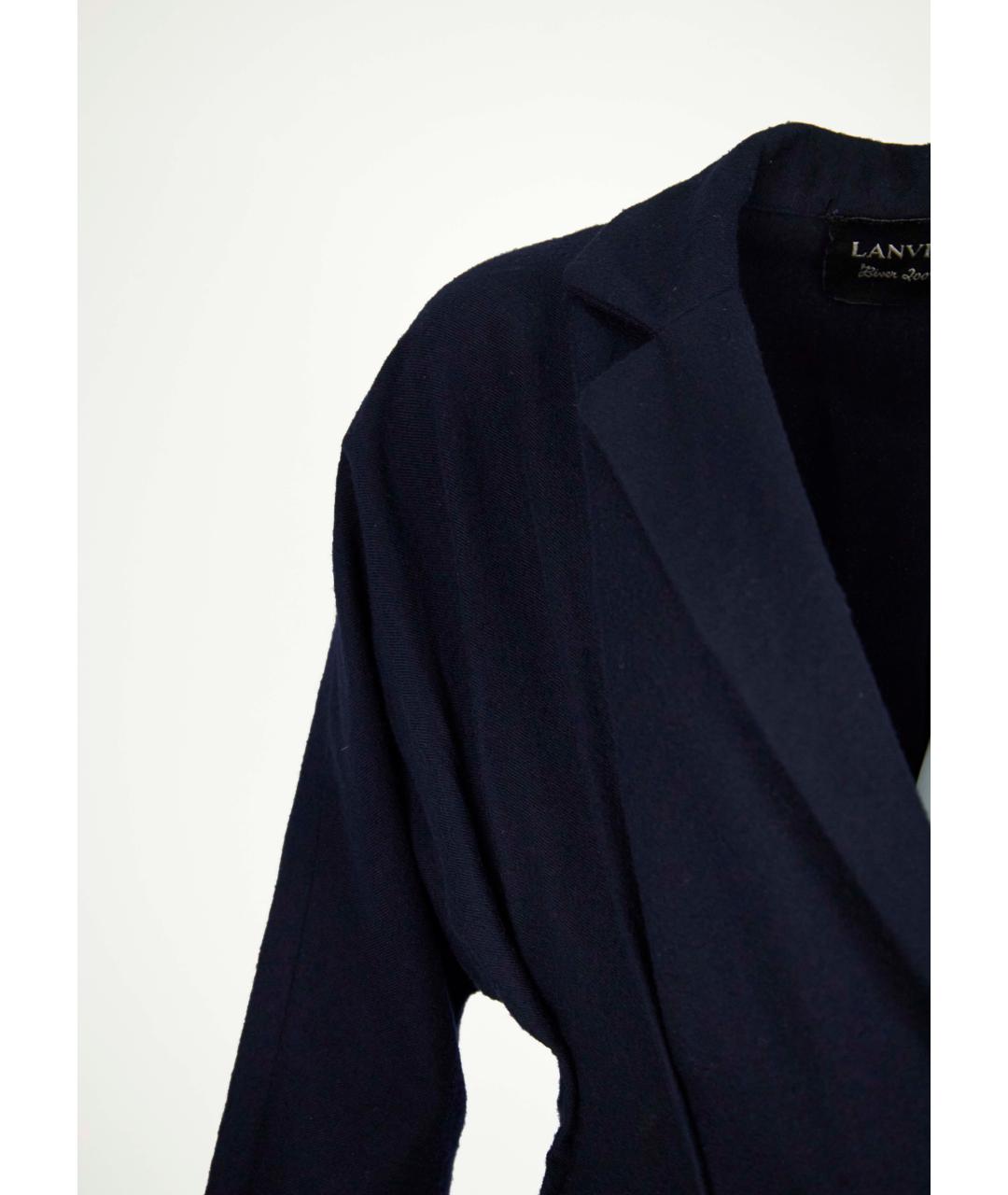 LANVIN Синее шерстяное пальто, фото 4