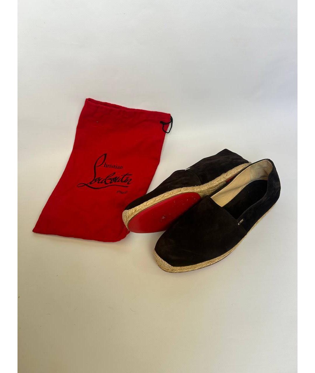 CHRISTIAN LOUBOUTIN Коричневые замшевые эспадрильи, фото 4