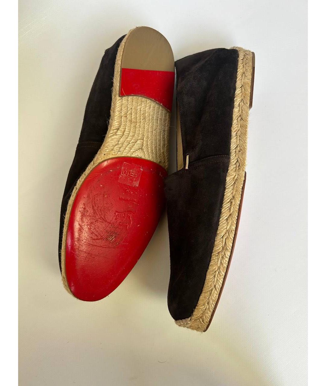 CHRISTIAN LOUBOUTIN Коричневые замшевые эспадрильи, фото 6