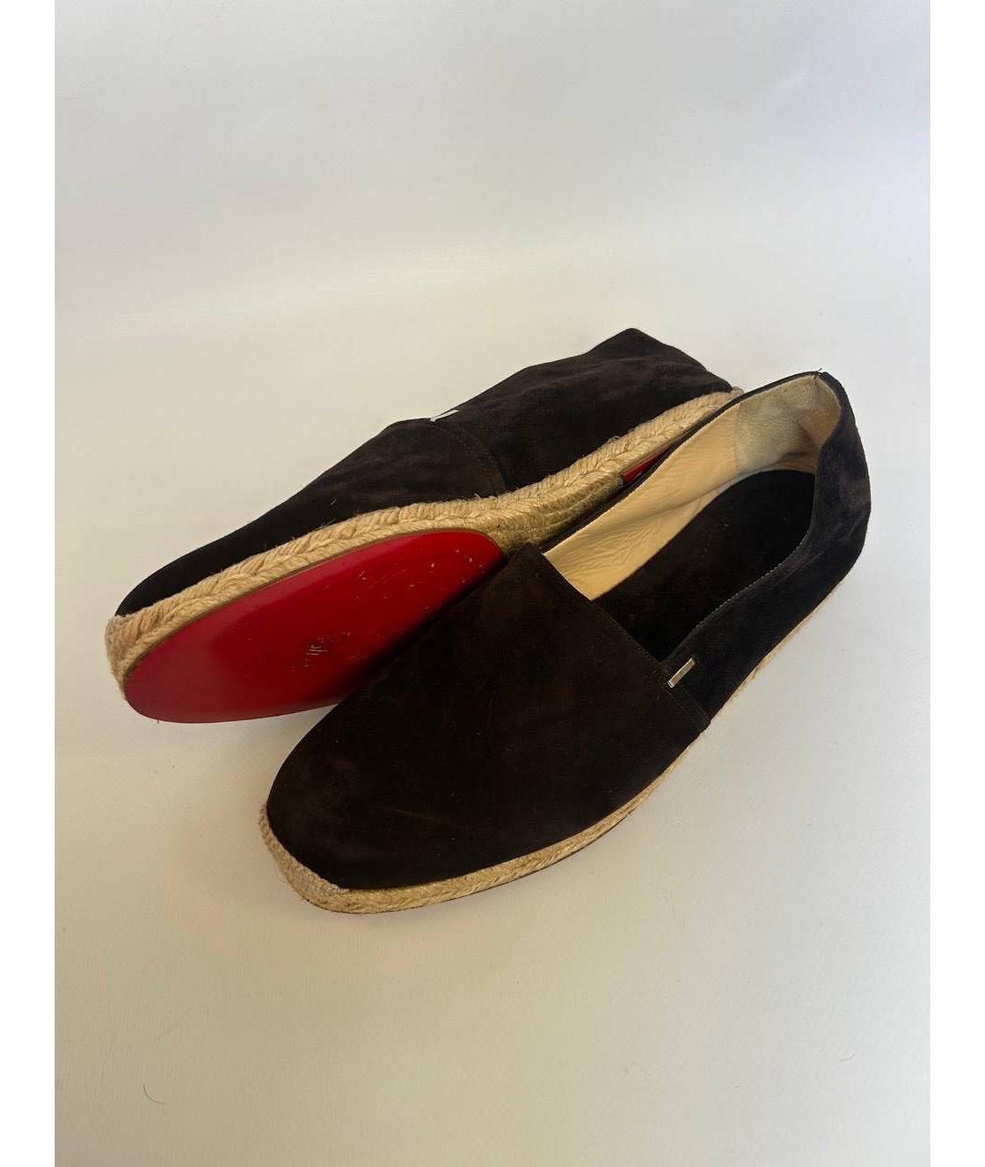 CHRISTIAN LOUBOUTIN Коричневые замшевые эспадрильи, фото 2