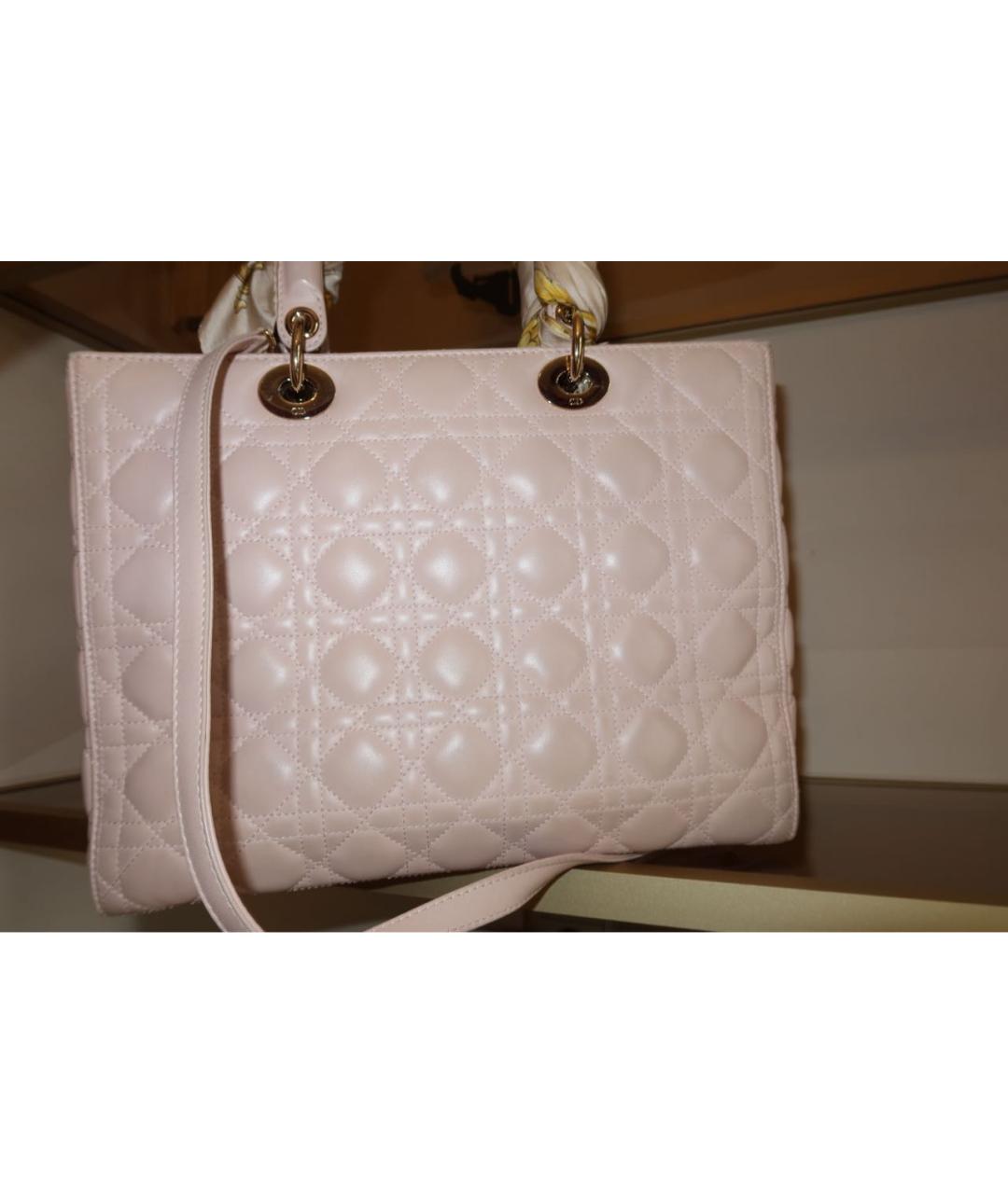 CHRISTIAN DIOR Розовая кожаная сумка с короткими ручками, фото 2