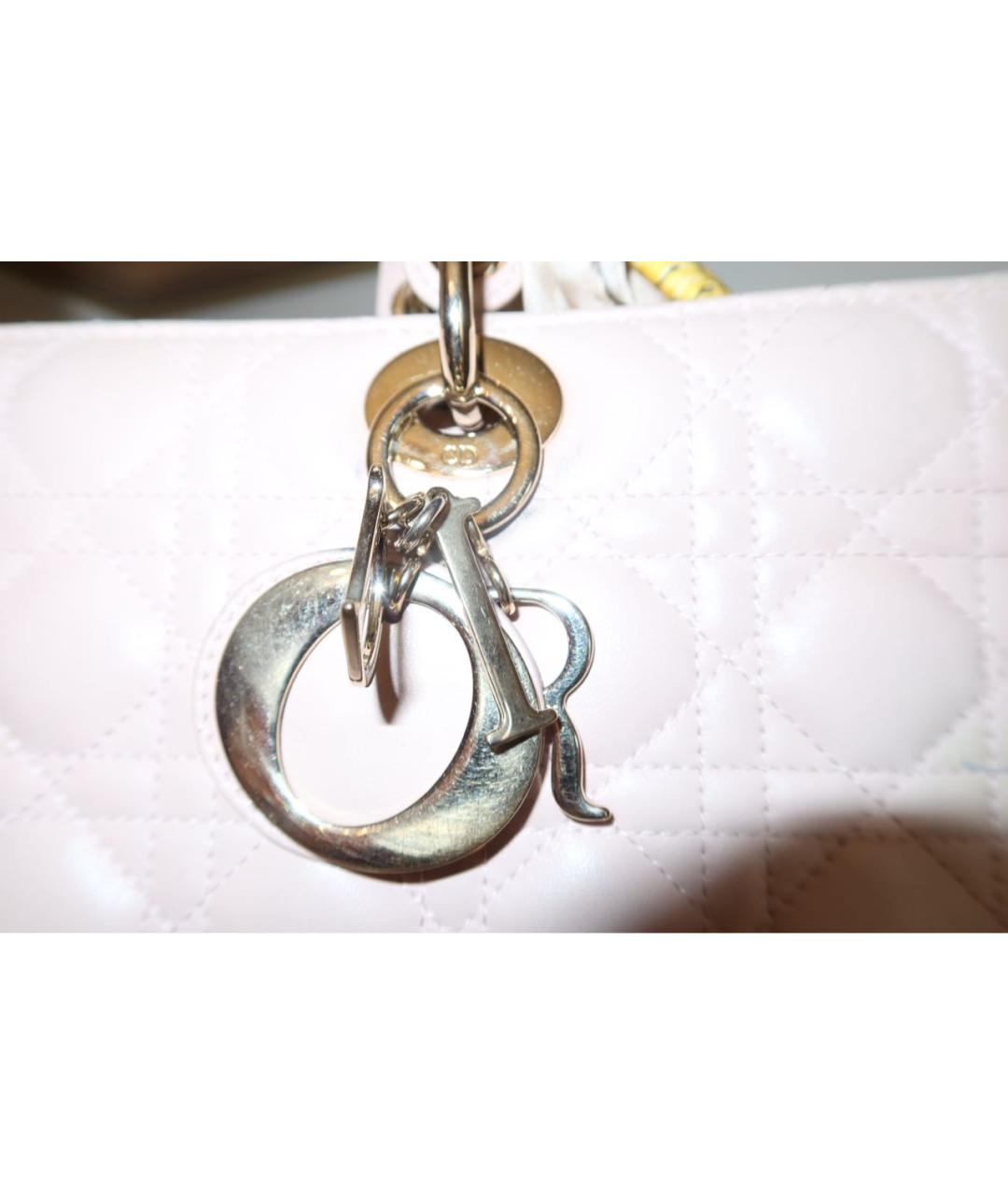 CHRISTIAN DIOR Розовая кожаная сумка с короткими ручками, фото 3