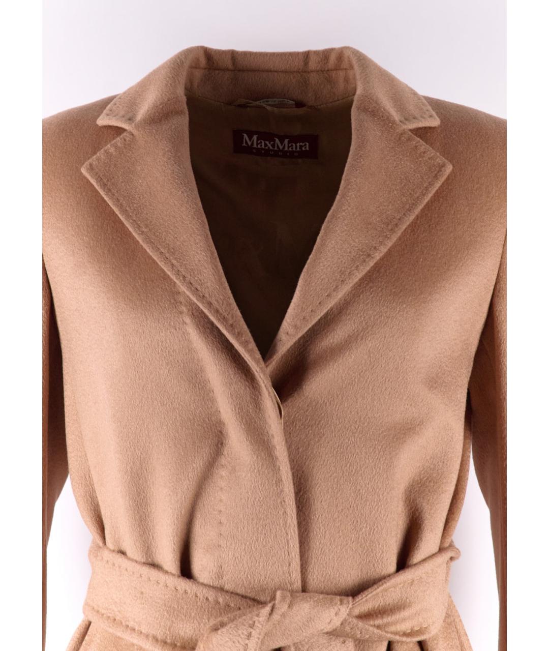 MAX MARA STUDIO Коричневое кашемировое пальто, фото 4