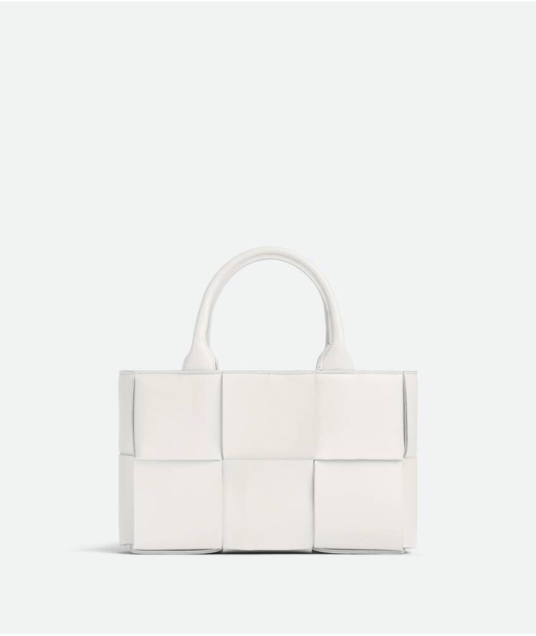 BOTTEGA VENETA Белая кожаная сумка тоут, фото 9