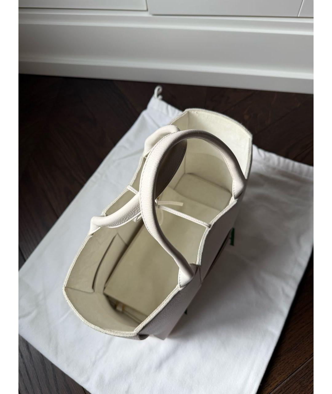 BOTTEGA VENETA Белая кожаная сумка тоут, фото 4