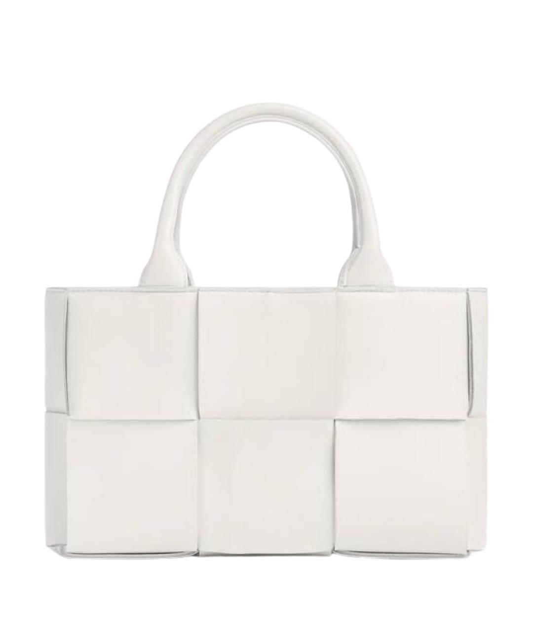 BOTTEGA VENETA Белая кожаная сумка тоут, фото 1