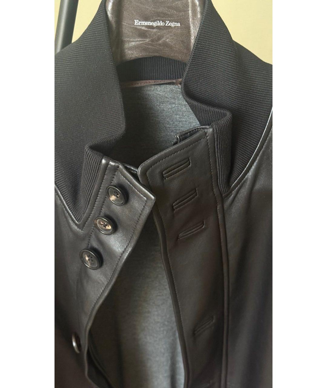 ERMENEGILDO ZEGNA XXX Черная кожаная куртка, фото 3