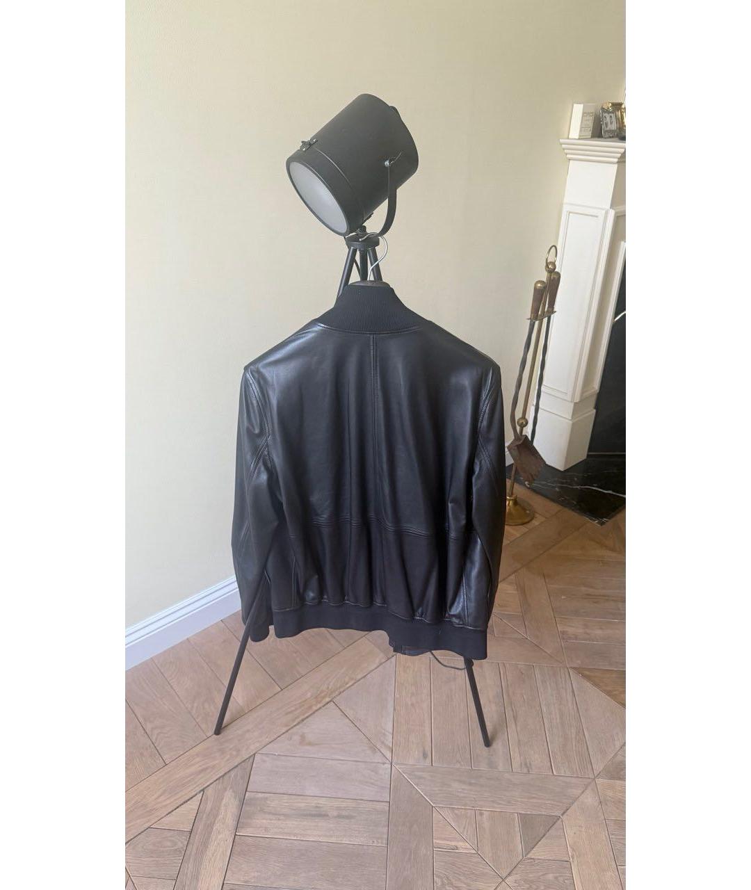 ERMENEGILDO ZEGNA XXX Черная кожаная куртка, фото 4