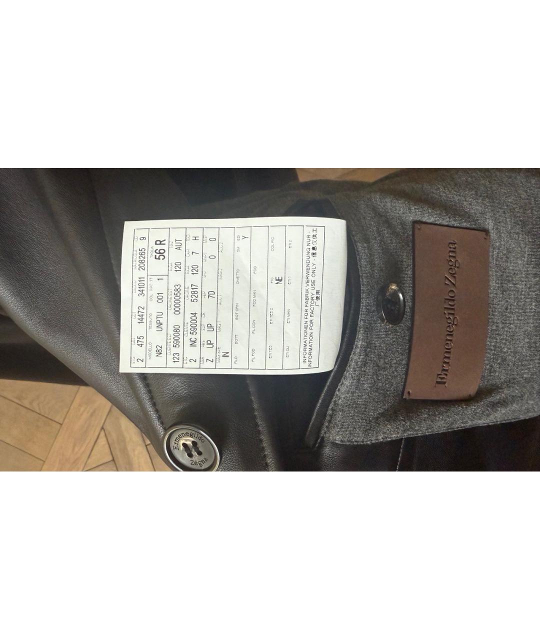 ERMENEGILDO ZEGNA XXX Черная кожаная куртка, фото 8