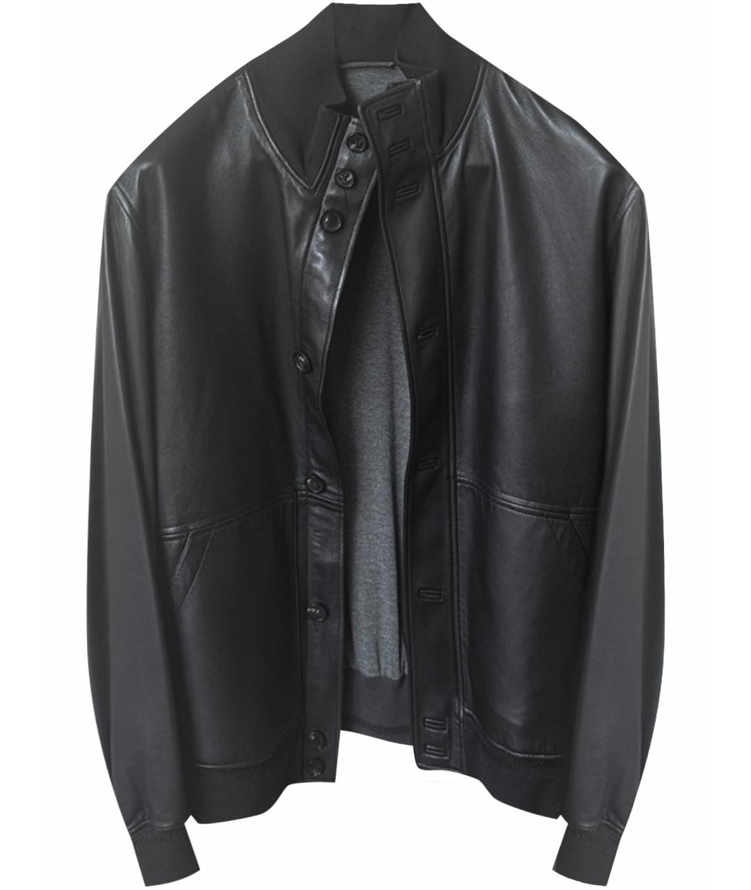 ERMENEGILDO ZEGNA XXX Черная кожаная куртка, фото 1