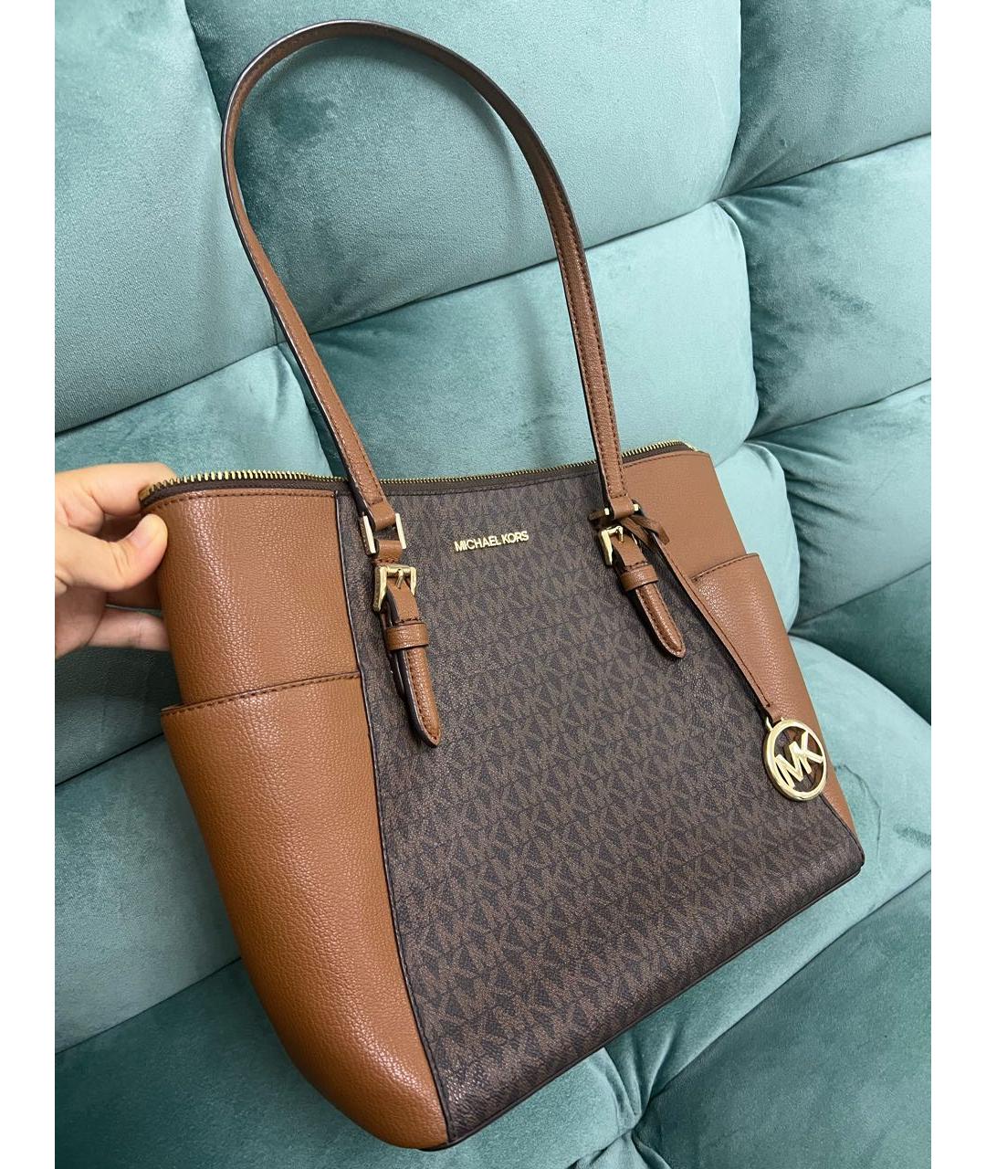 MICHAEL KORS Коричневая кожаная сумка с короткими ручками, фото 2