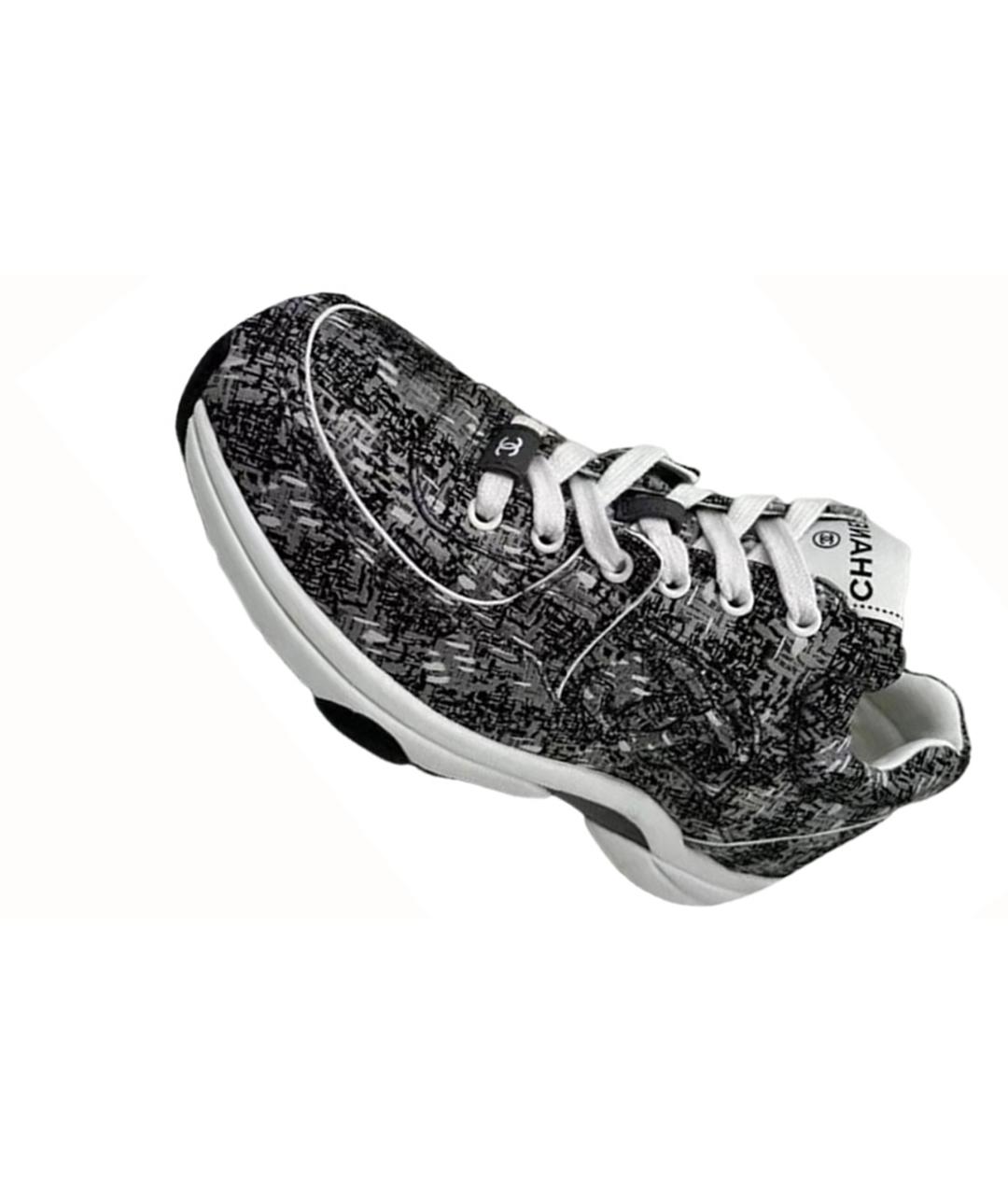 CHANEL Черные текстильные кроссовки, фото 3