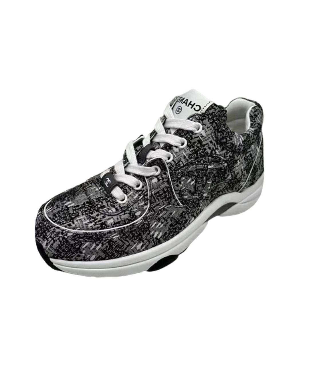 CHANEL Черные текстильные кроссовки, фото 2