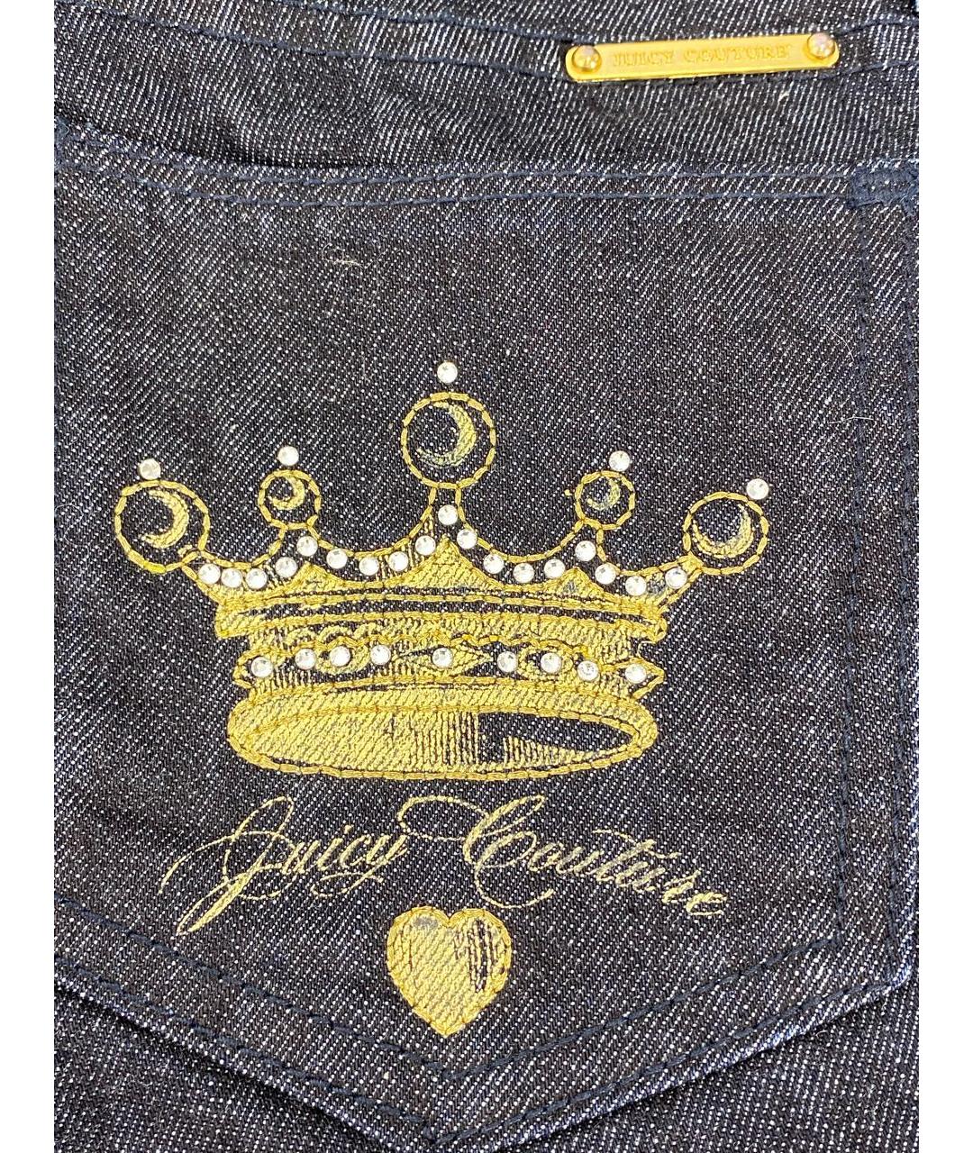 JUICY COUTURE Темно-синие хлопко-эластановые джинсы клеш, фото 4