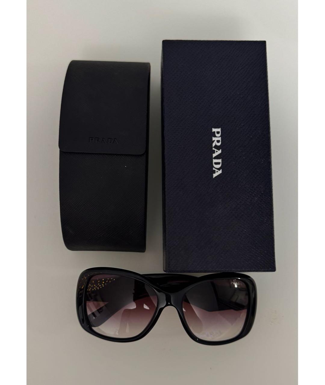 PRADA Черные пластиковые солнцезащитные очки, фото 4