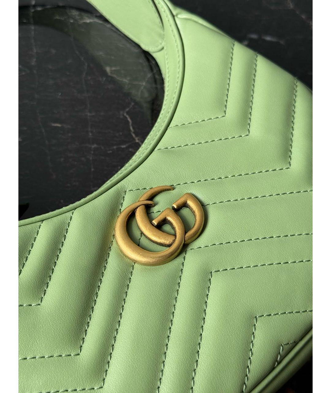 GUCCI Зеленая кожаная сумка с короткими ручками, фото 7