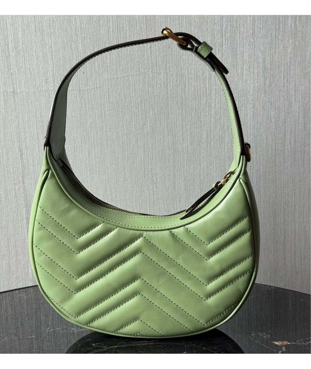 GUCCI Зеленая кожаная сумка с короткими ручками, фото 3