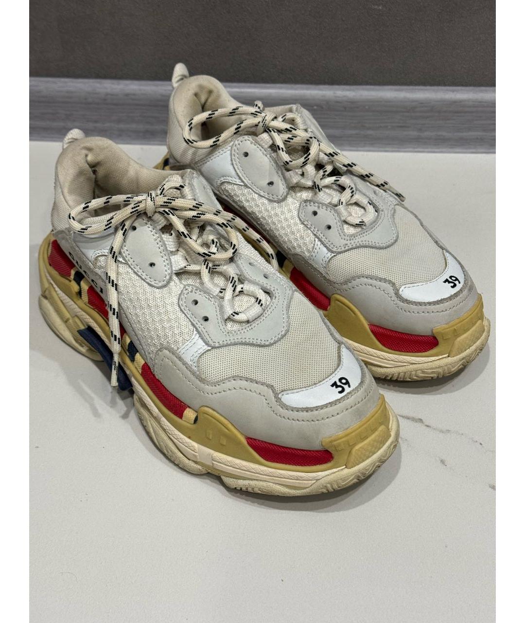 BALENCIAGA Серые кожаные кроссовки, фото 7