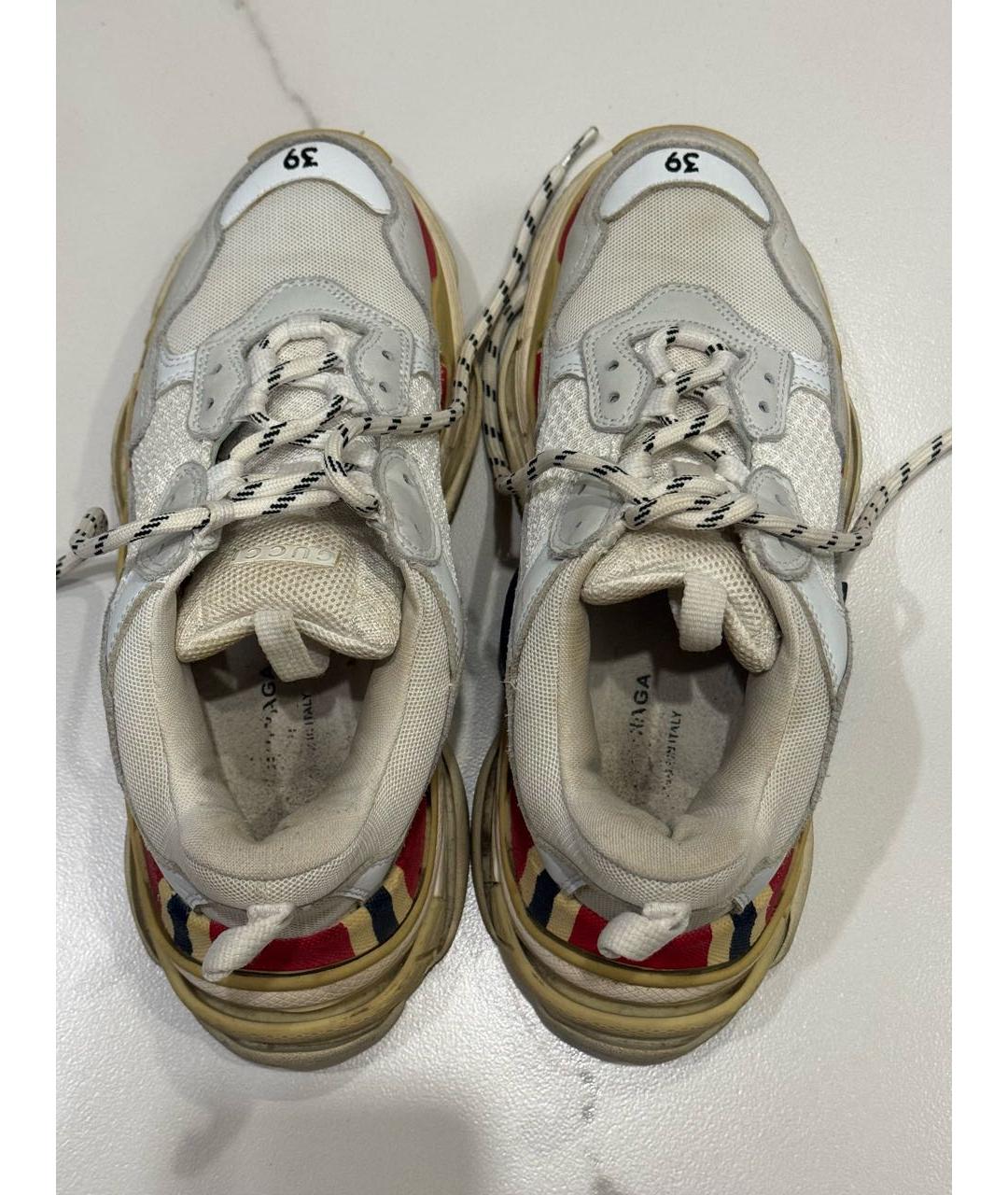 BALENCIAGA Серые кожаные кроссовки, фото 3