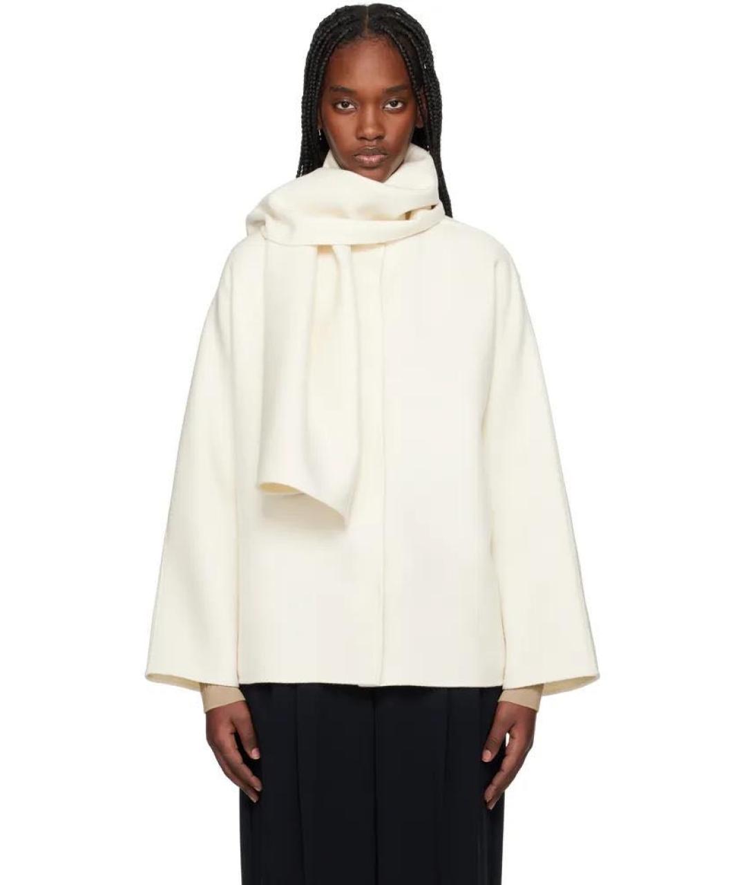 MAX MARA STUDIO Белое шерстяное пальто, фото 6