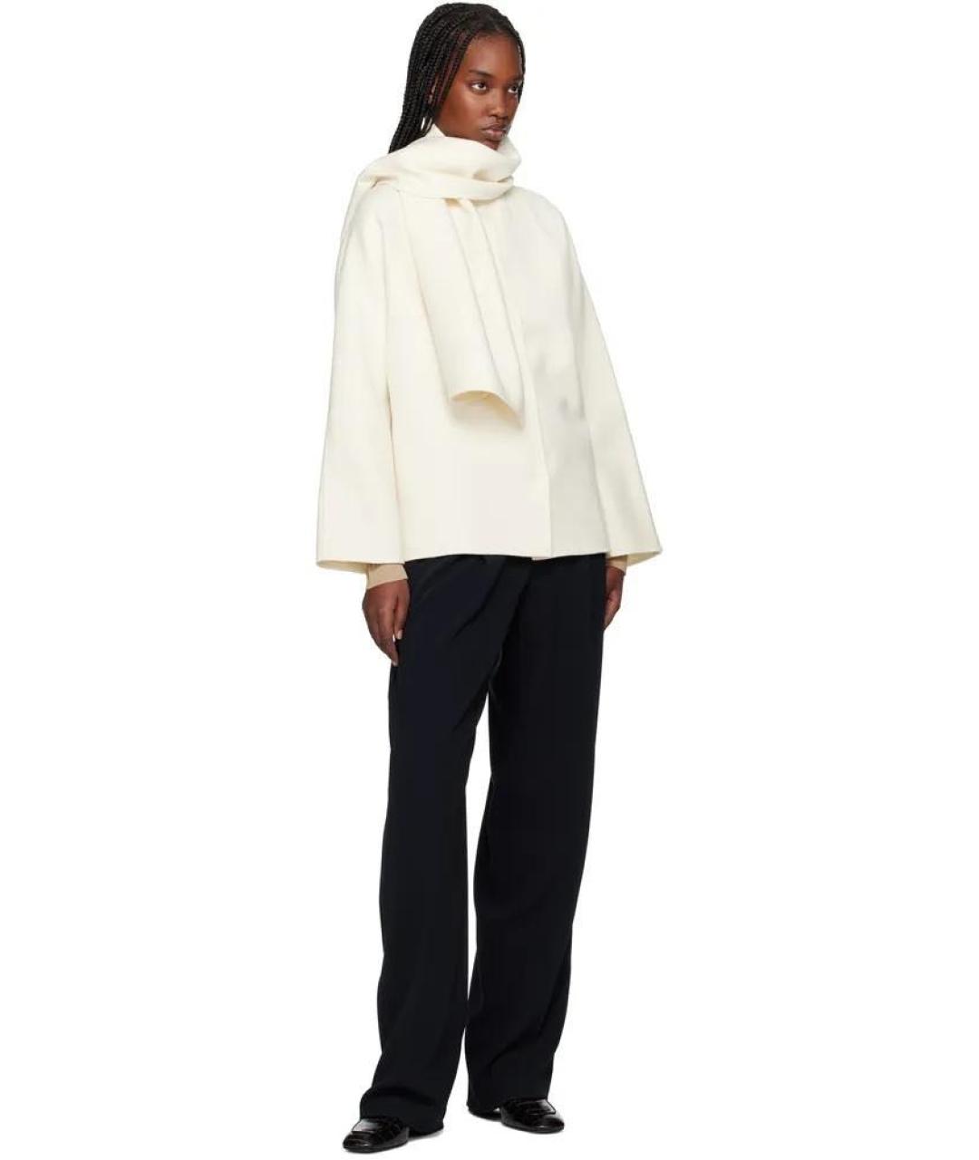 MAX MARA STUDIO Белое шерстяное пальто, фото 4