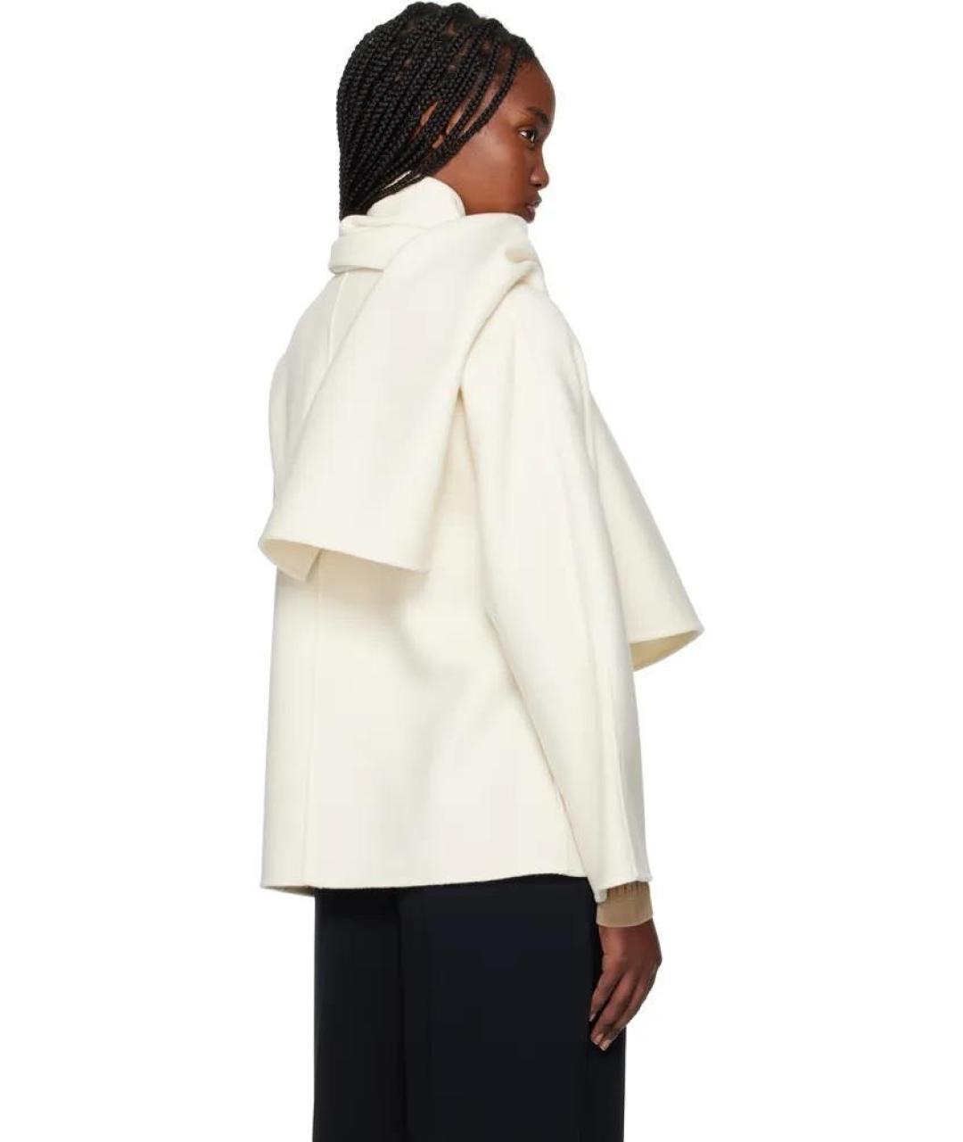 MAX MARA STUDIO Белое шерстяное пальто, фото 3