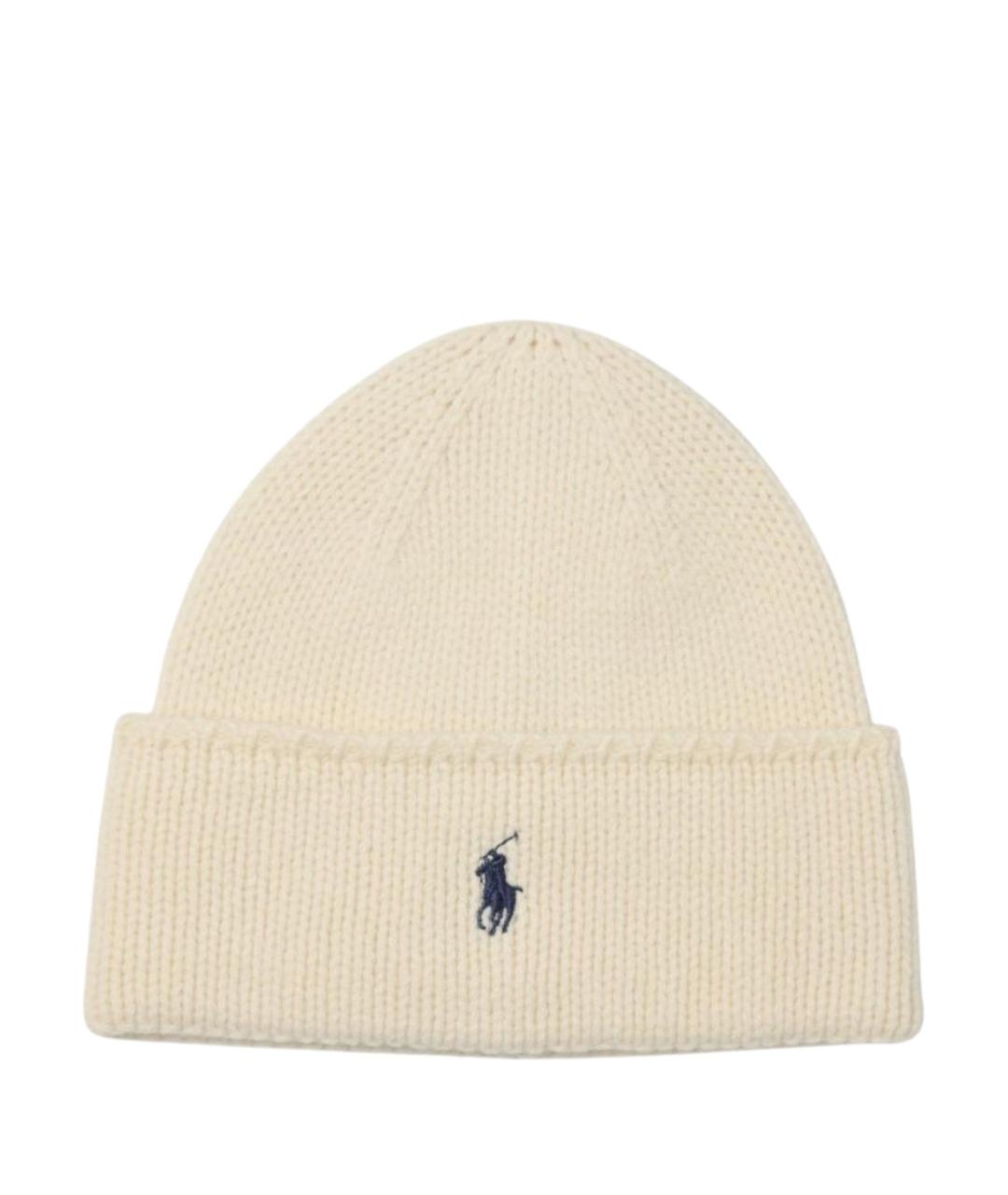 POLO RALPH LAUREN Бежевая шерстяная шапка, фото 1