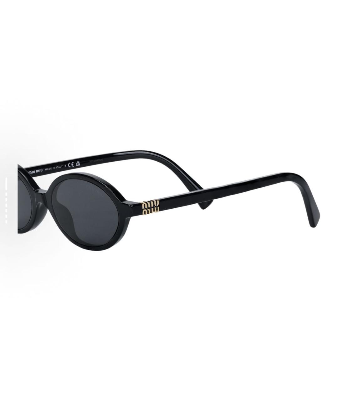 MIU MIU Черные пластиковые солнцезащитные очки, фото 4
