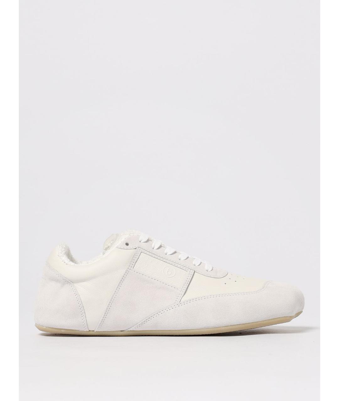 MM6 MAISON MARGIELA Белые кожаные низкие кроссовки / кеды, фото 5