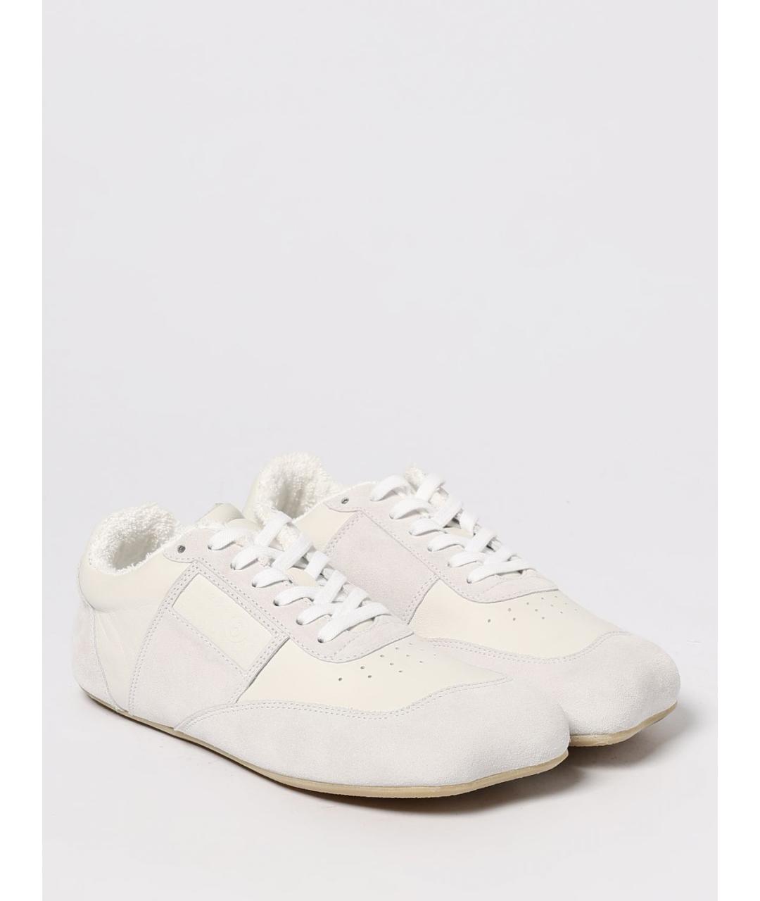 MM6 MAISON MARGIELA Белые кожаные низкие кроссовки / кеды, фото 2