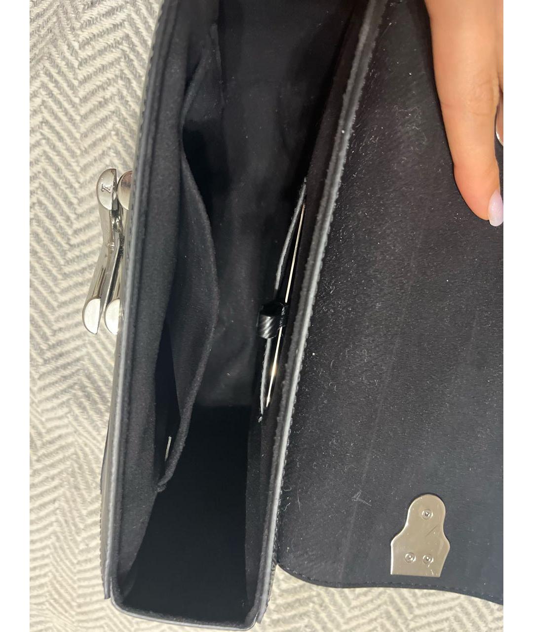 LOUIS VUITTON Черная кожаная сумка через плечо, фото 4