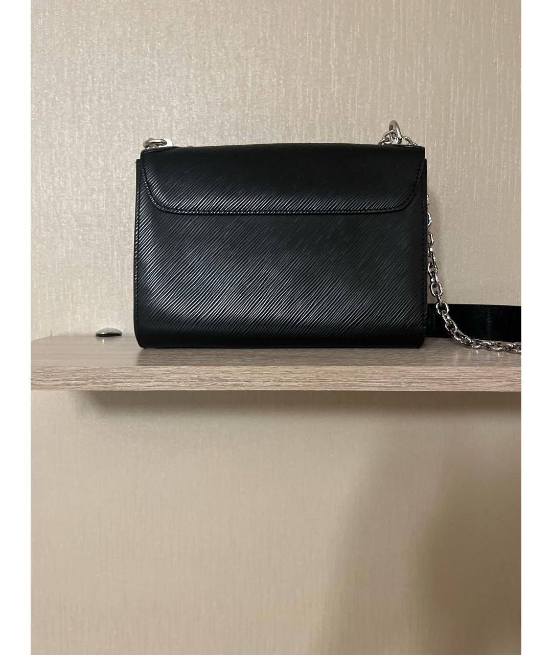 LOUIS VUITTON Черная кожаная сумка через плечо, фото 3