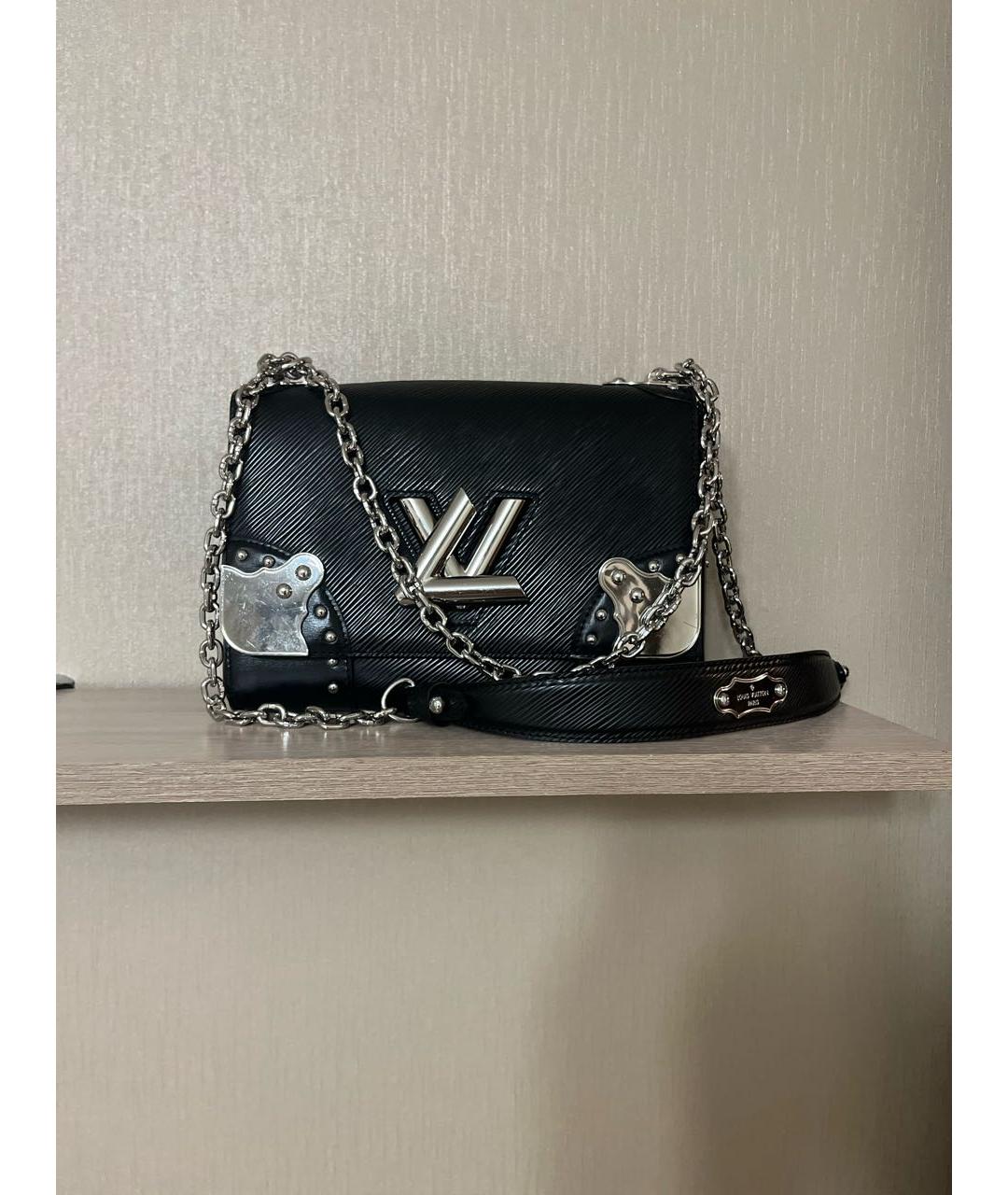 LOUIS VUITTON Черная кожаная сумка через плечо, фото 5
