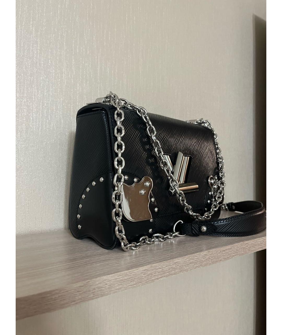 LOUIS VUITTON Черная кожаная сумка через плечо, фото 2