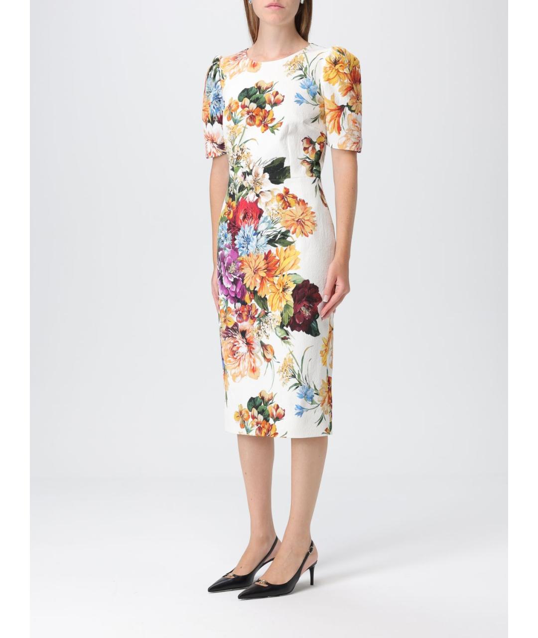 DOLCE&GABBANA Мульти хлопковое повседневное платье, фото 4