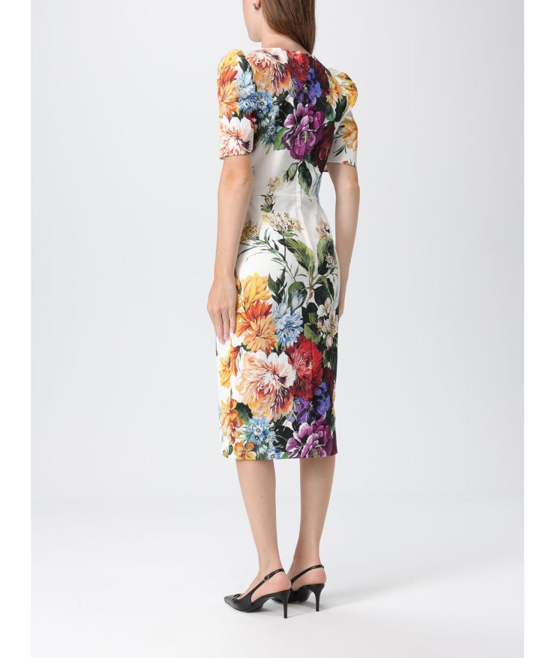 DOLCE&GABBANA Мульти хлопковое повседневное платье, фото 3