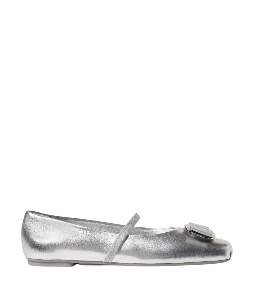 FERRAGAMO Серебряные балетки, фото 1