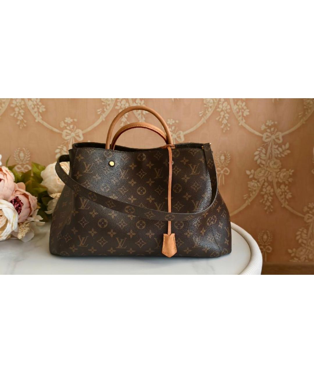 LOUIS VUITTON Коричневая сумка с короткими ручками, фото 2