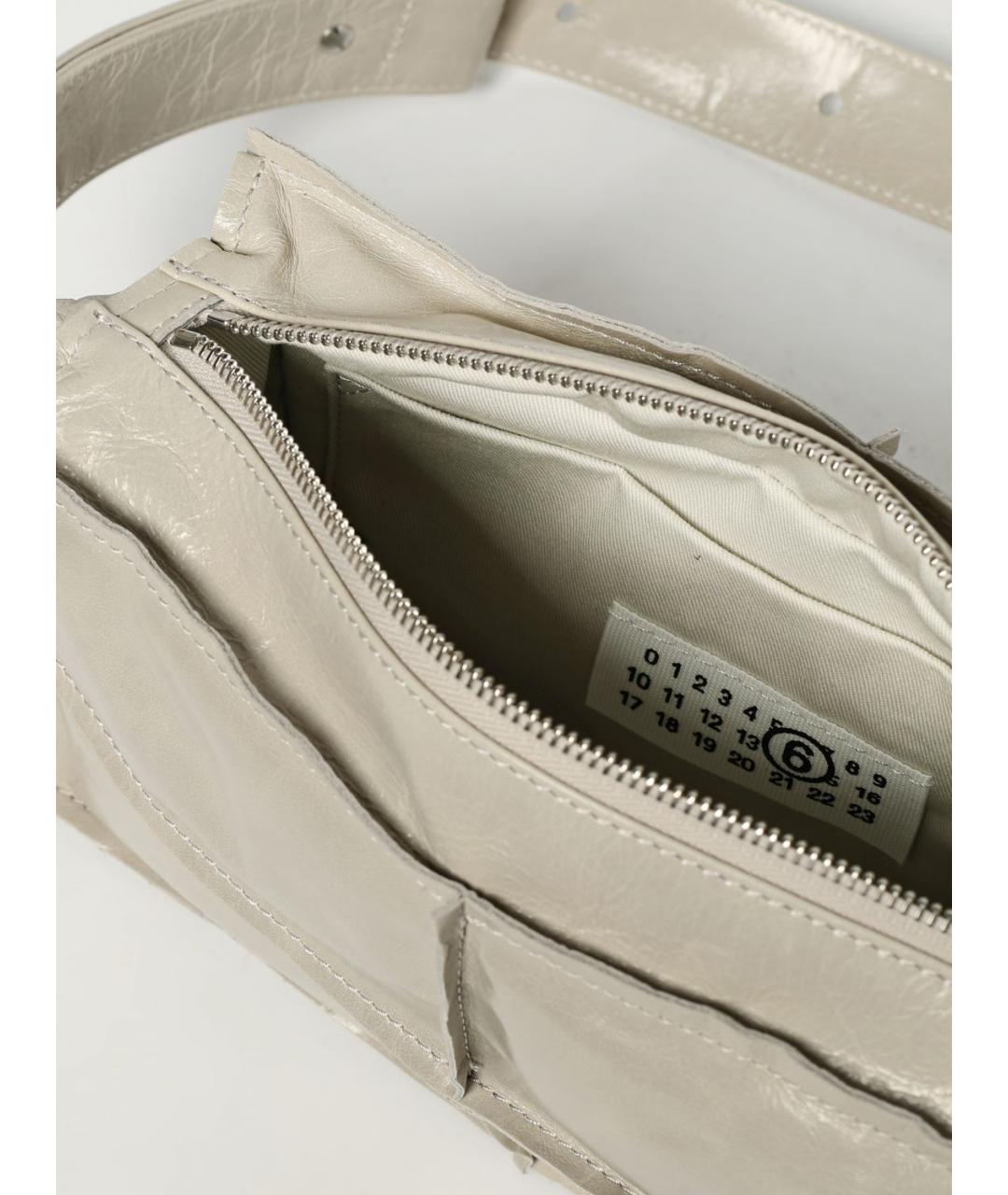 MM6 MAISON MARGIELA Серая кожаная сумка через плечо, фото 5