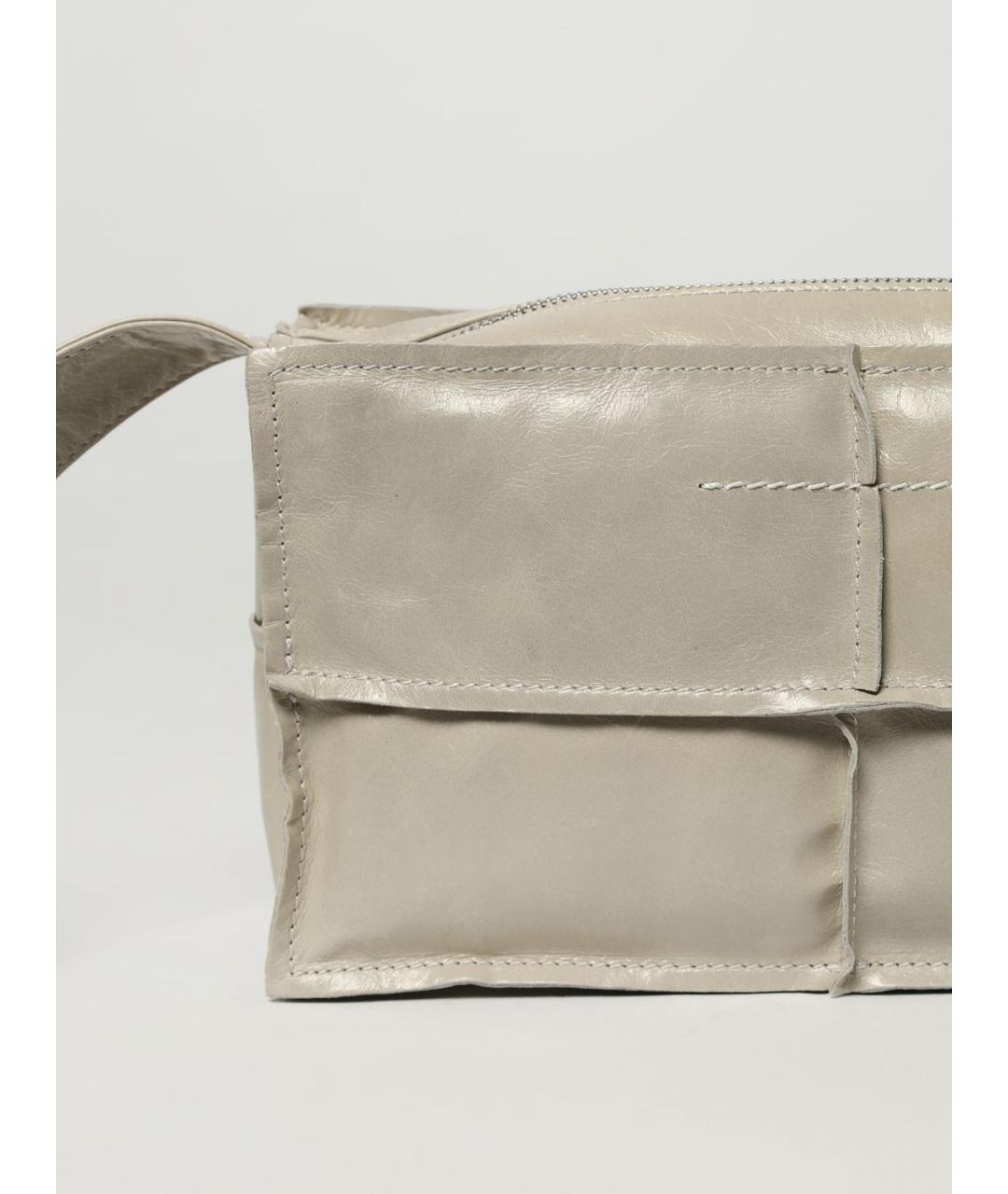 MM6 MAISON MARGIELA Серая кожаная сумка через плечо, фото 4