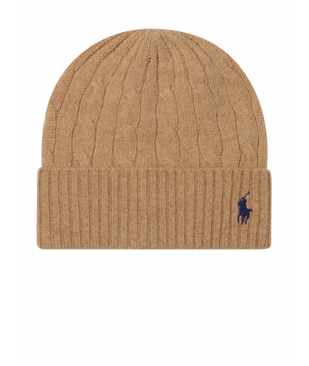 POLO RALPH LAUREN Бежевая шерстяная шапка, фото 1