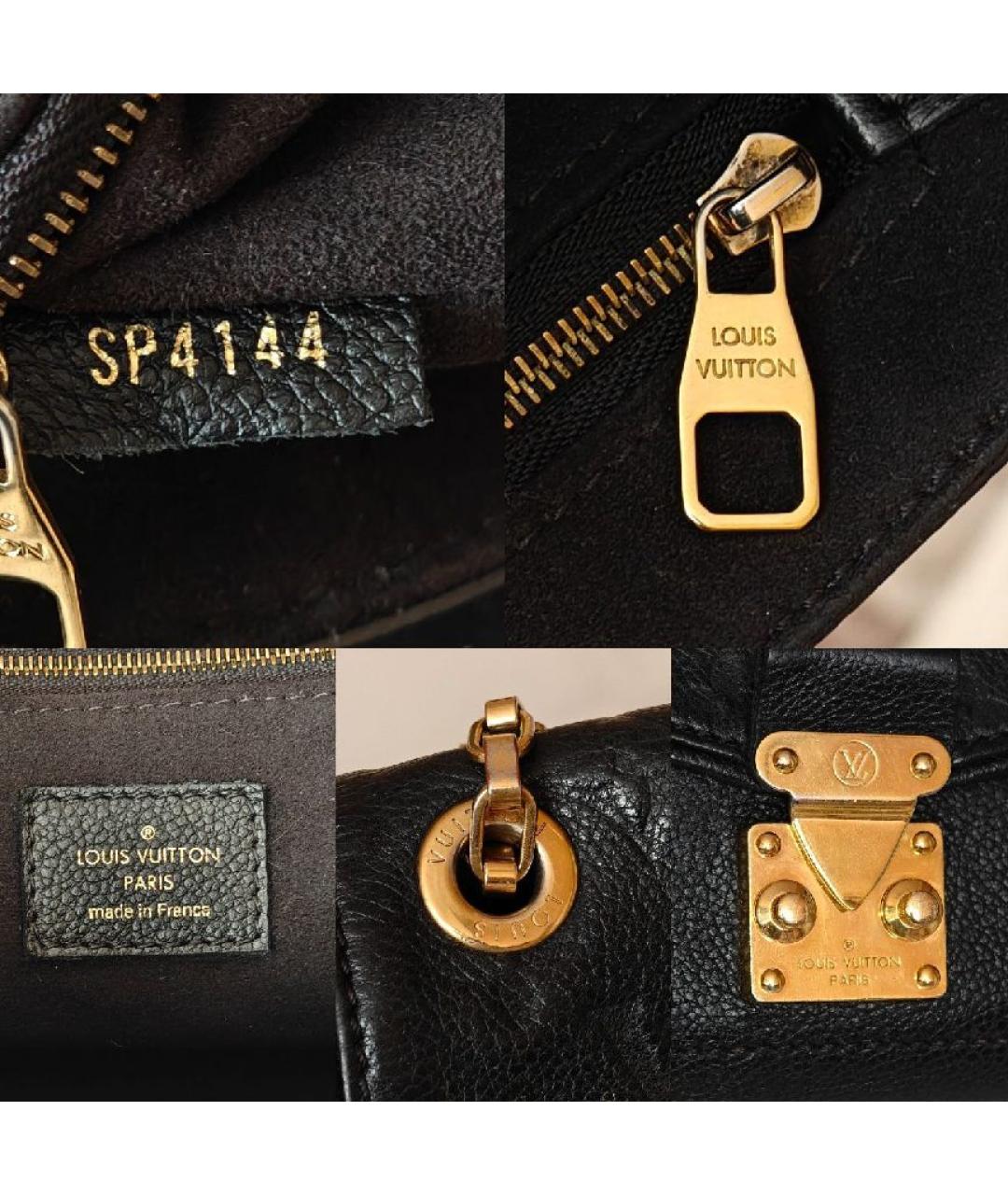 LOUIS VUITTON Черная кожаная сумка через плечо, фото 4