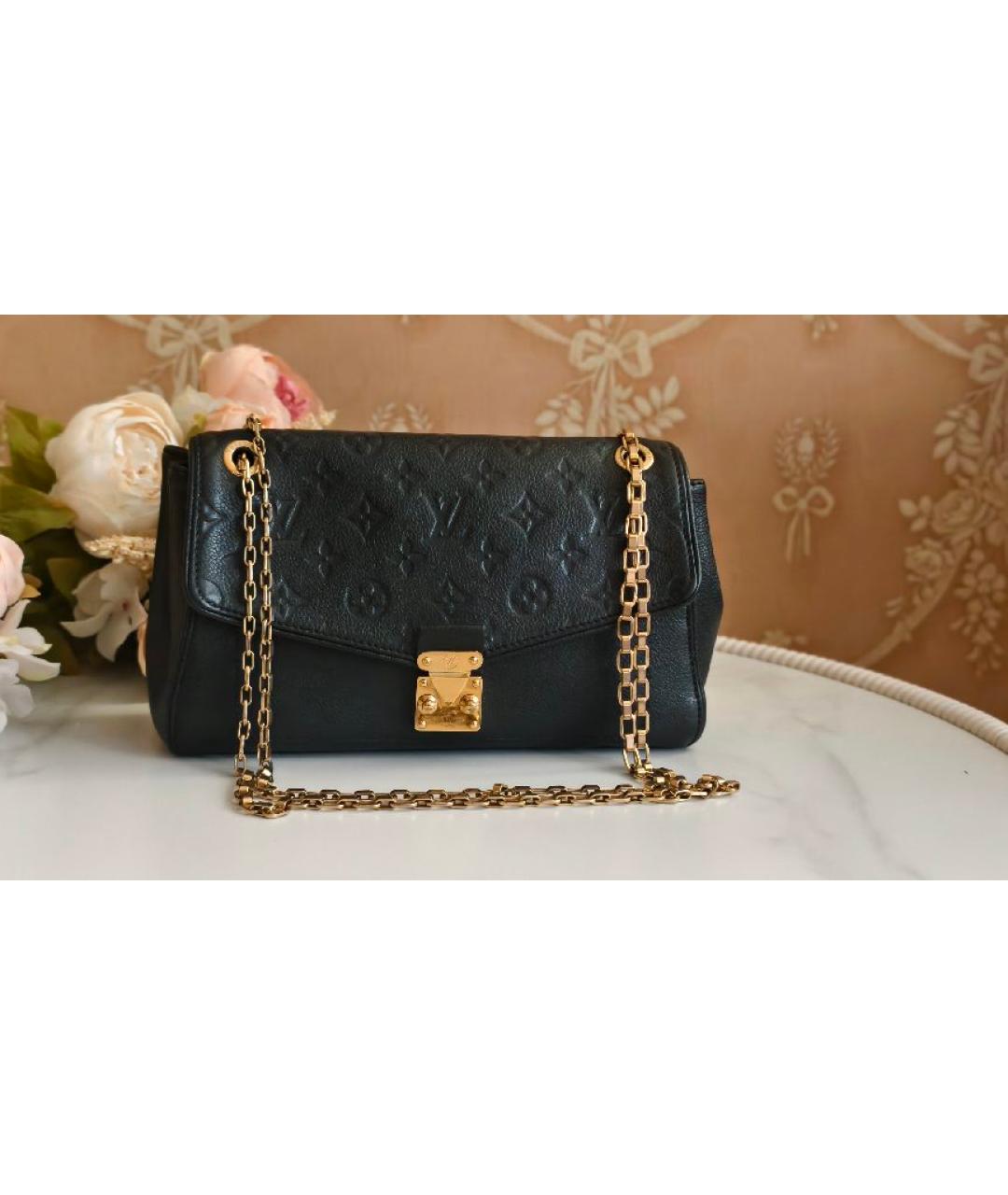 LOUIS VUITTON Черная кожаная сумка через плечо, фото 8
