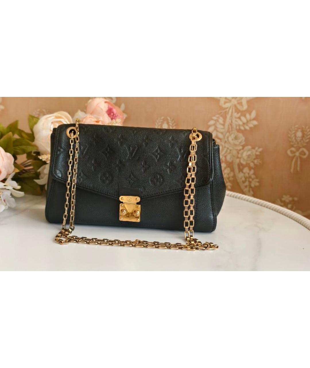 LOUIS VUITTON Черная кожаная сумка через плечо, фото 2