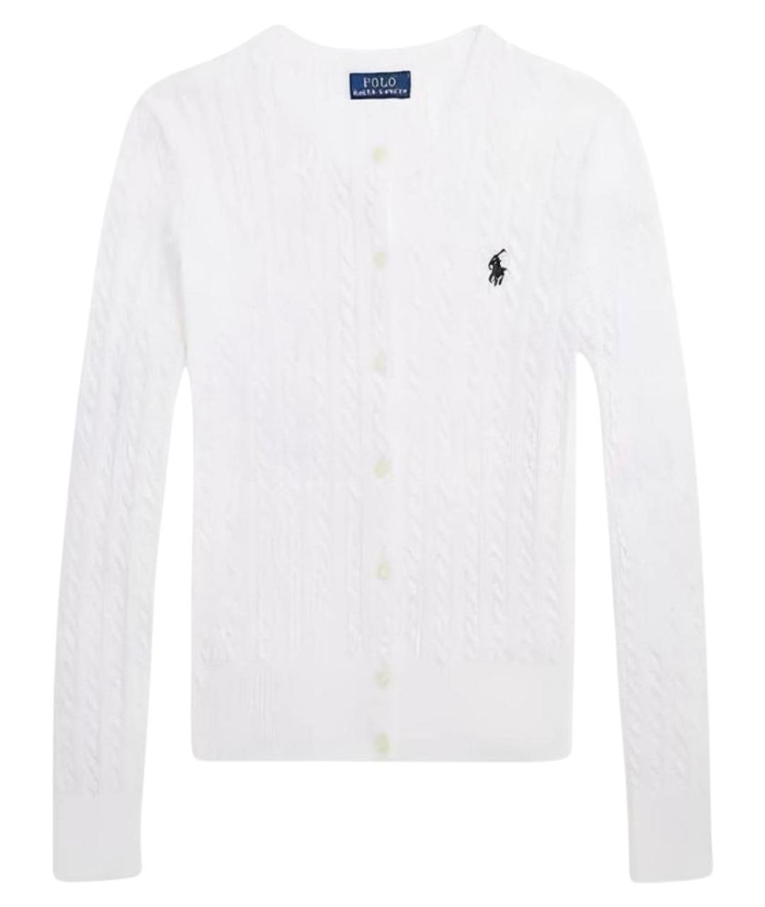 POLO RALPH LAUREN Белый хлопковый кардиган, фото 1
