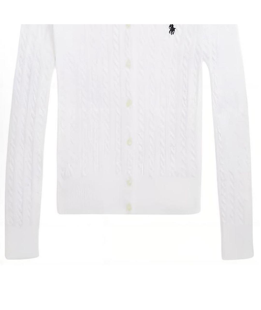 POLO RALPH LAUREN Белый хлопковый кардиган, фото 2